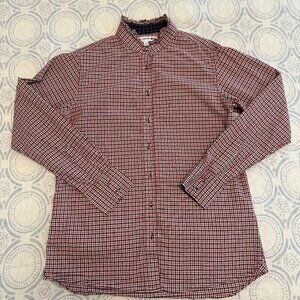 Inès de la Fressange x Uniqlo Cotton Frilled Stand Collar Long Sleeve Shirt